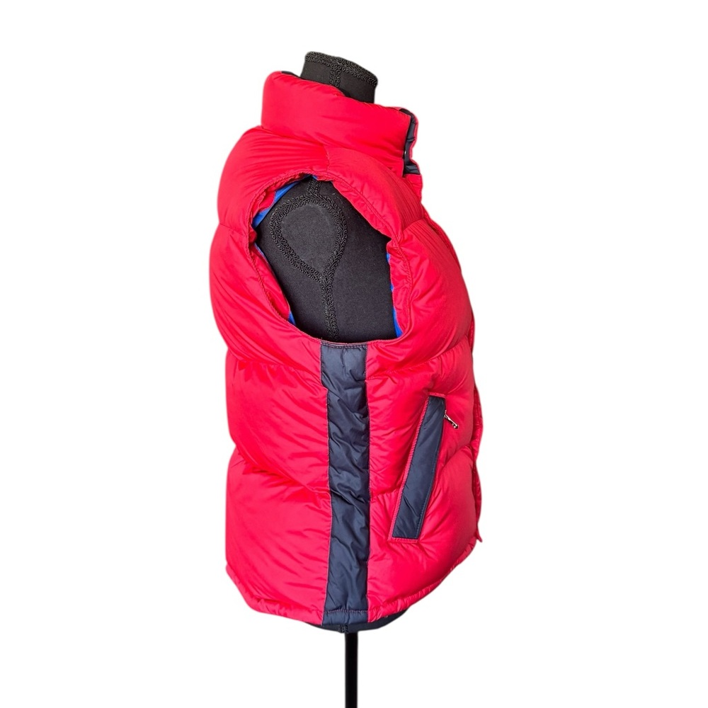 Ralph Lauren Women’s Down Puffer Vest Red & Navy L Big Pony Logo Preppy Ski - Picture 3 of 14